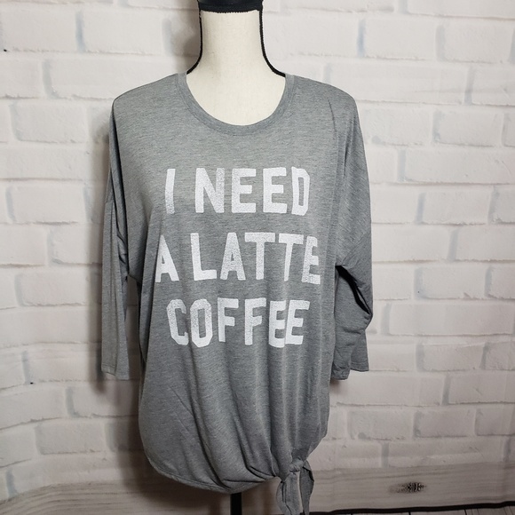 Modern Lux Tops - Modern lux "i need a latte coffee" tshirt